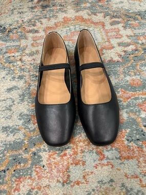 Madewell Black Mary Jane Flats with Elastic Strap